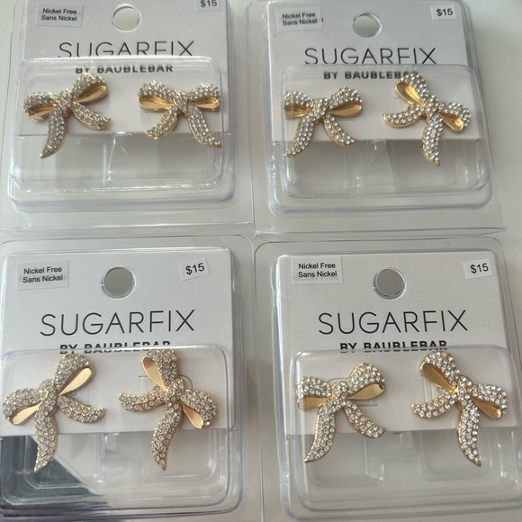 Jewelry - 4/$5 Sugarfix by Baublebar Gold Bow Earrings NWT